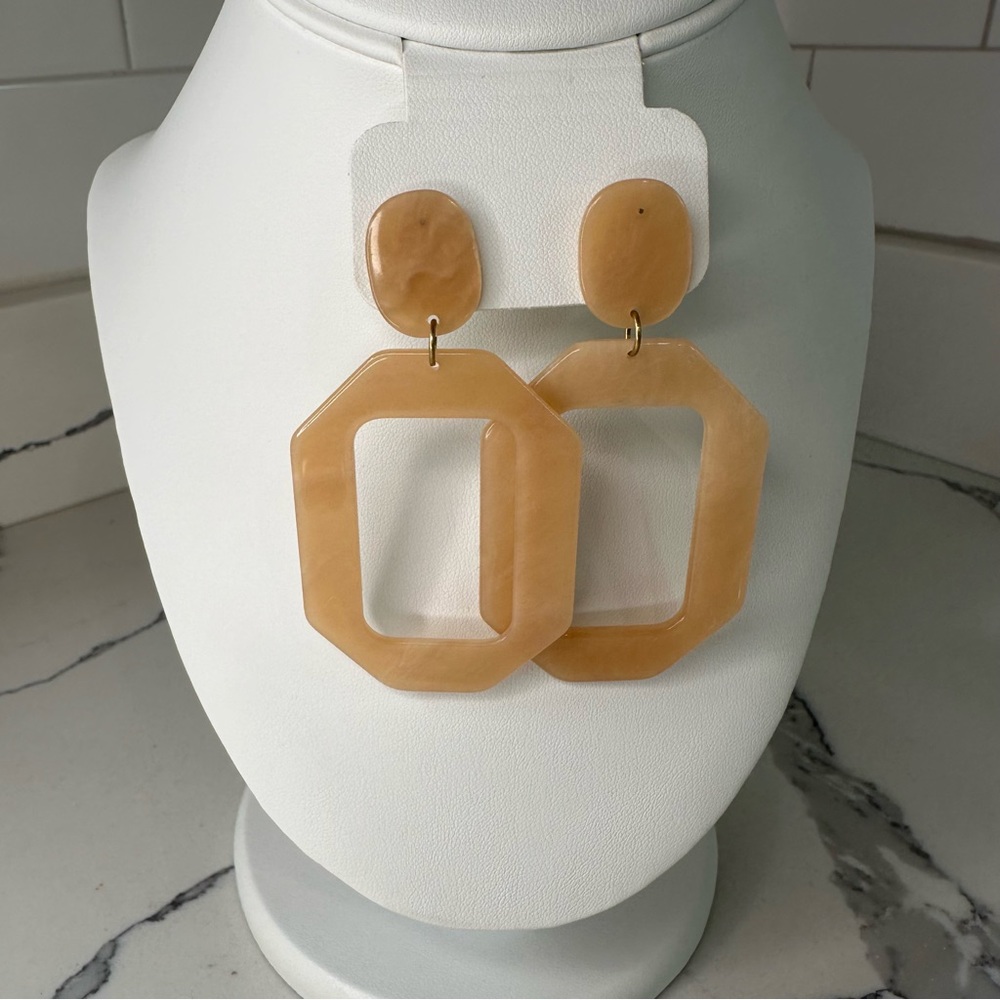 Blonde acrylic earrings for pierced ears